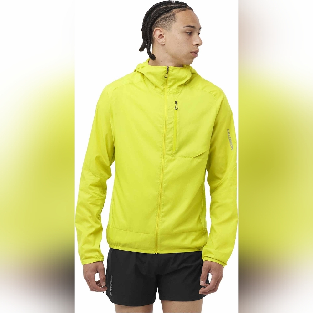 NWT Salomon Bonatti Cross Wind Jacket Hoodie Citronelle Men’s Size M LC2192000